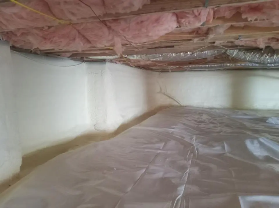 Crawl space encapsulation with closed-cell spray foam for Attic Insulation in Reynolds