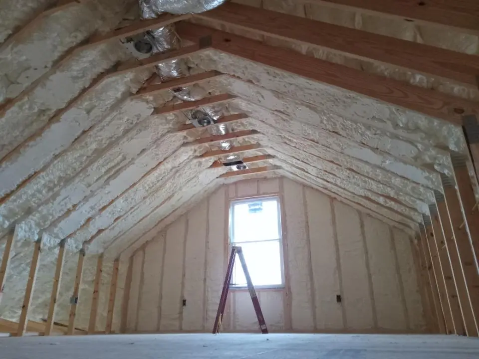 Spray foam roofing application for Crawl Space Insulation project in Reynolds